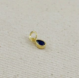 18k Gold Filled Birthstone Bezel Drop Charm : Garnet
