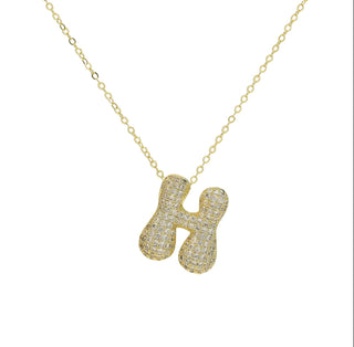 Initial Waterdrop 18K Gold Rhinestone Necklace