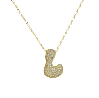 Initial Waterdrop 18K Gold Rhinestone Necklace
