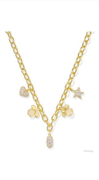 Disney | Kendra Scott Micky Minnie Chsrm Necklace Gold