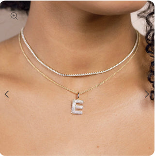 The Sis Kiss - Bubble Letter Initial Charm: Silver