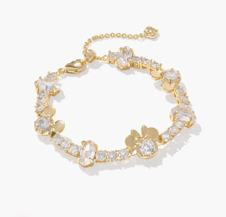 Disney | Kendra Scott Gold Mickey Mouse and Minnie Mouse Tennis Bracelet