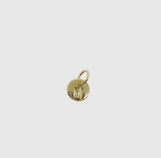 Stamped Micro Initial Letter Charm in 18k Gold Filled