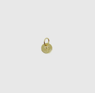 Stamped Micro Initial Letter Charm in 18k Gold Filled