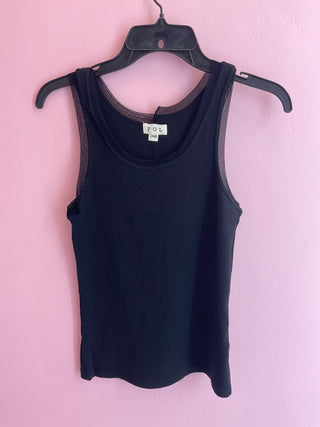 POL Clothing - Ribbed Tank with Mesh Edge Detail ONE SIZE