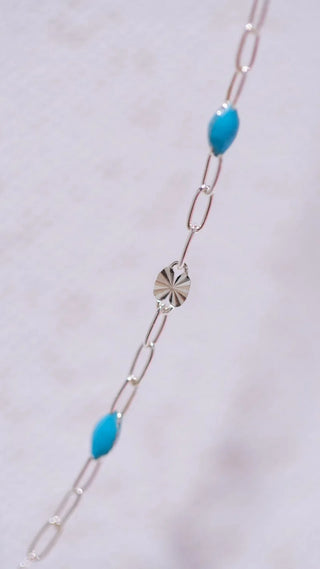 Silver Sunburst Paperclip-Blue Enamel