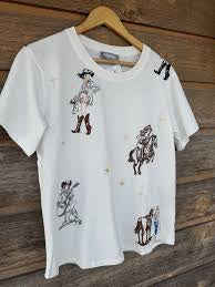 Vintage Cowgirl Sketch Graphic Tee