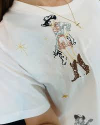Vintage Cowgirl Sketch Graphic Tee