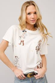 Vintage Cowgirl Sketch Graphic Tee