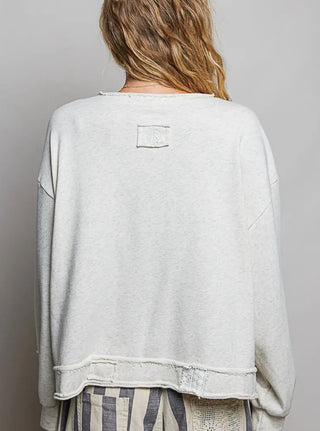 Peace Patchwork Cropped Sweater