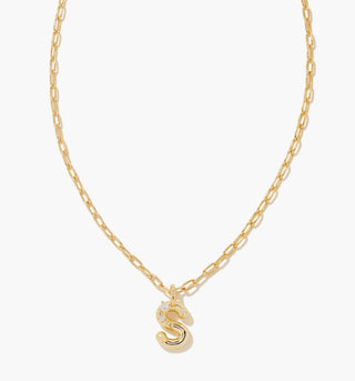 Crystal Letter Gold Short Pendant Necklace