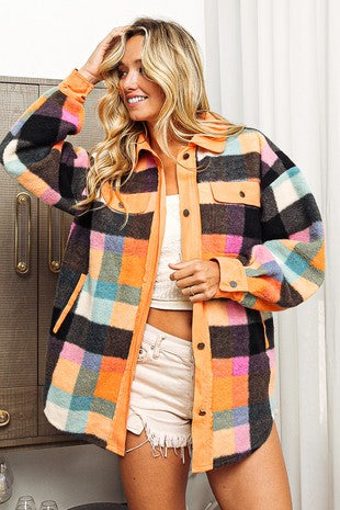 Vintage Brushed Check Shacket