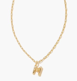 Crystal Letter Gold Short Pendant Necklace