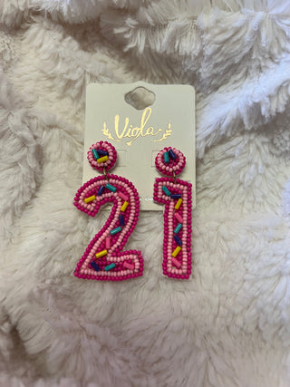 21st Birthday Earrings