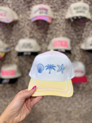 Seashells and Palm Trees Trucker Hat
