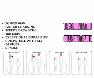 Turquoise & Pearl Beaded 4-In-1 Charging Cable