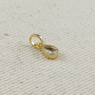 18k Gold Filled Birthstone Bezel Drop Charm : Garnet