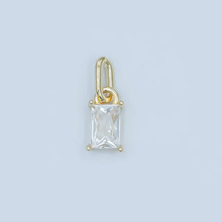 24K Gold Filled Clear Baguette Pendant