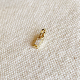 GoldFi - 18k Gold Filled Mini Clear Baguette Charm