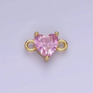 14K Gold Filled 7mm CZ Heart Connector