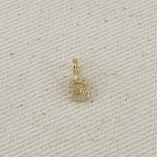 18k Gold Filled Micro Cz Initial