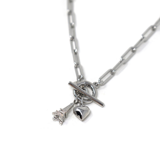 The Sis Kiss - Keepsake Chain Necklace | Charm Necklace: Silver