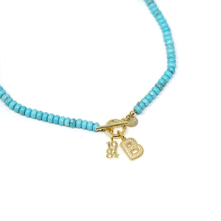 The Sis Kiss - Bubble Letter Initial Charm: Silver