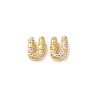 Mini Gold Slider Rhinestone Bubble Initial Charm