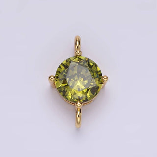 10mm Round CZ Birthstone Connector
