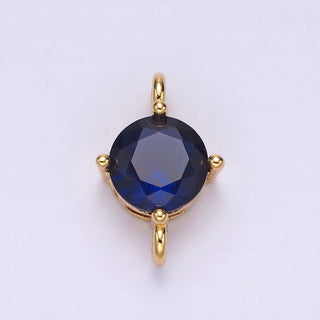 10mm Round CZ Birthstone Connector