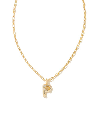 Crystal Letter Gold Short Pendant Necklace
