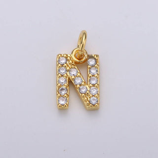 14k Gold Filled Micro CZ Initial Letter