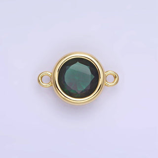 14K Gold Filled Birthstone CZ Round Bezel Connector