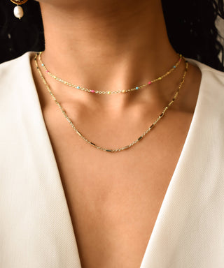 The Sis Kiss - Confetti Chain - Threader for Charms, Initials, Everyday: Gold