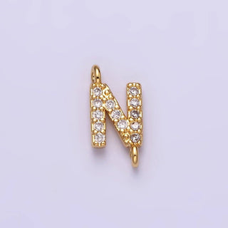 16K Micro CZ Initial Letter Sideway Loop Connector