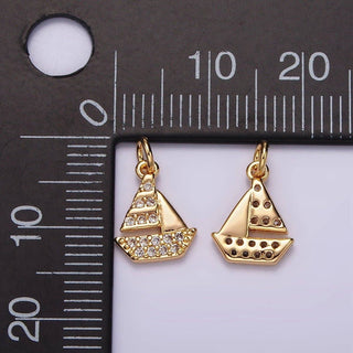 Mini Micro Paved CZ Sail Boat