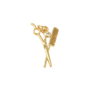 The Charm Bar Company - *Gold Scissors & Comb Duo Charm