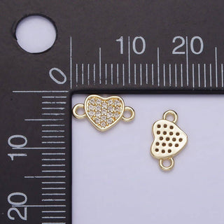 14K Gold Filled 7mm Mini CZ Heart Connector