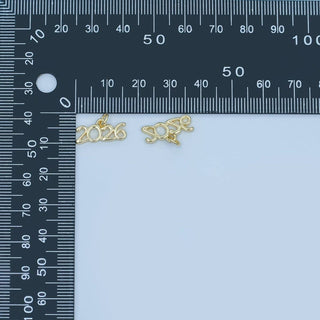 24K Gold Filled "2026" Year Script Charm