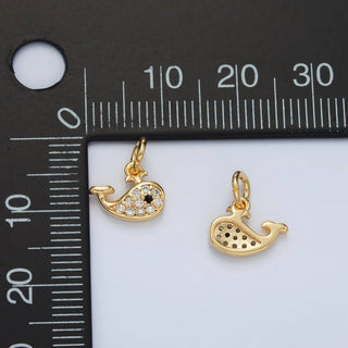 24K Gold Filled Micro Paved CZ Whale Charm