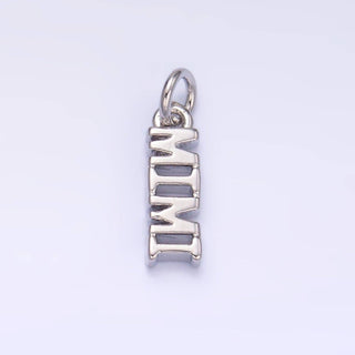 24K Gold Filled Grandmother "MIMI" Script Charm in Silver