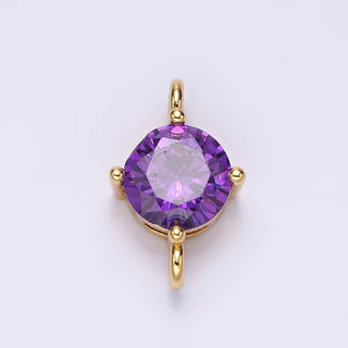 10mm Round CZ Birthstone Connector