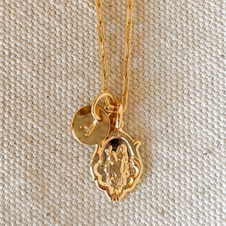Stamped Micro Initial Letter Charm in 18k Gold Filled