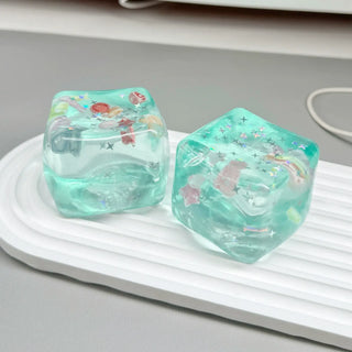 Ocean Shell Cube Maltose Squishy Stress Relief Toy: Green