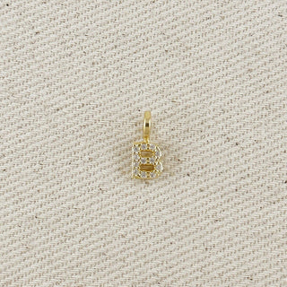 18k Gold Filled Micro Cz Initial