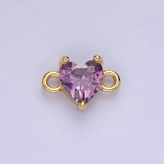14K Gold Filled 7mm CZ Heart Connector