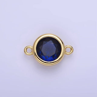 14K Gold Filled Birthstone CZ Round Bezel Connector