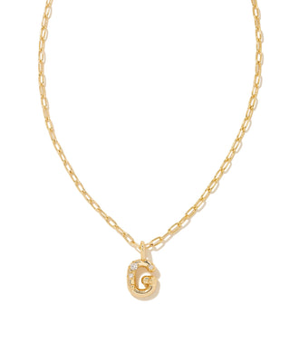 Crystal Letter Gold Short Pendant Necklace