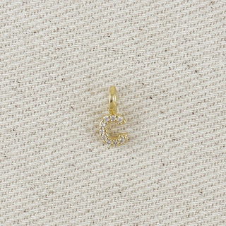 18k Gold Filled Micro Cz Initial