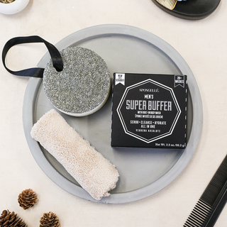 Spongellé |Men's Super Buffer w/ Black Scrubber (Verbena Absolute): 3.5 oz